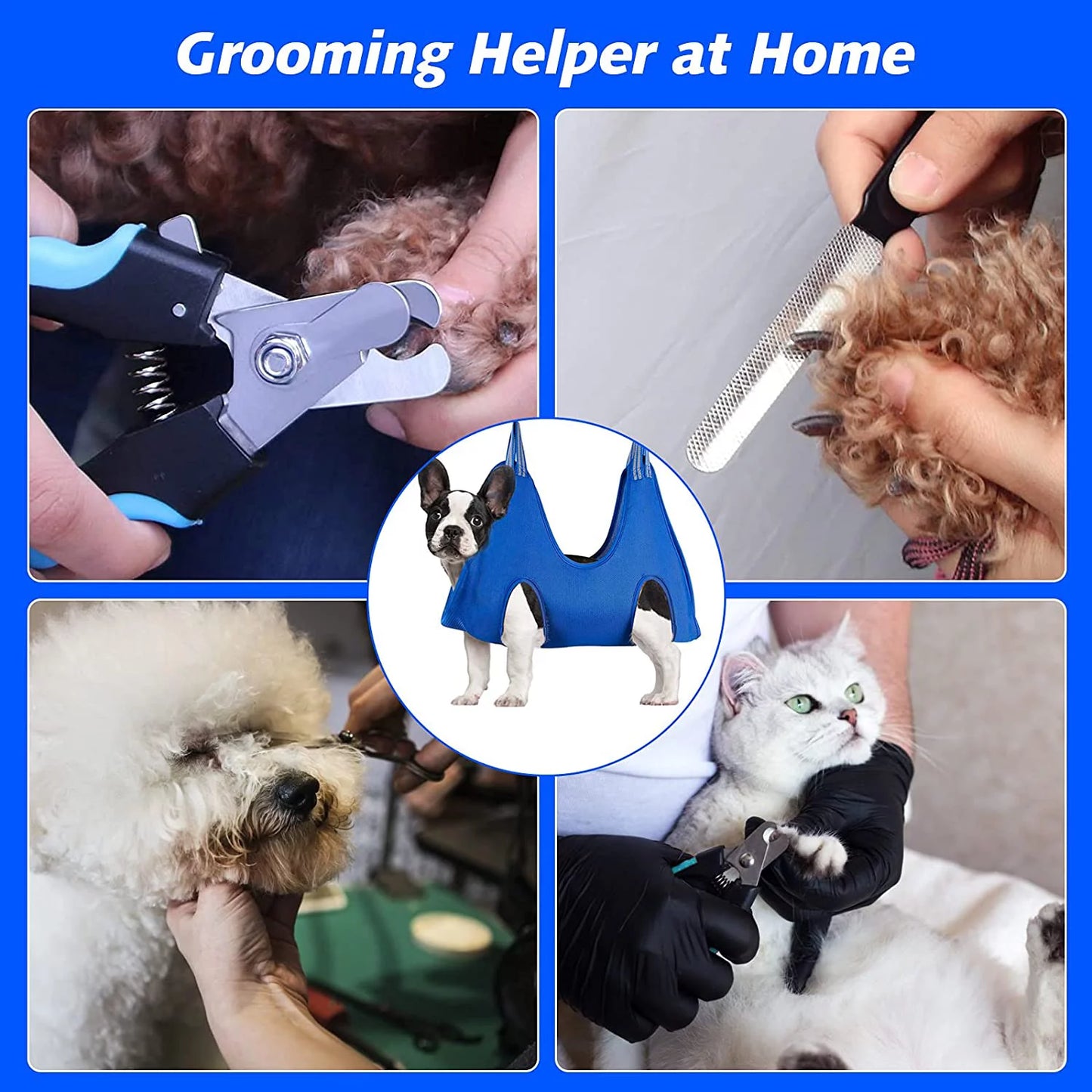 kidsjoy Pet Grooming Hammock Helper, Dog & Cat Hammock Restraint Bag for Nail Clippers Body Wash Grooming, Pet Carrier, Pet Aid Holder(S)