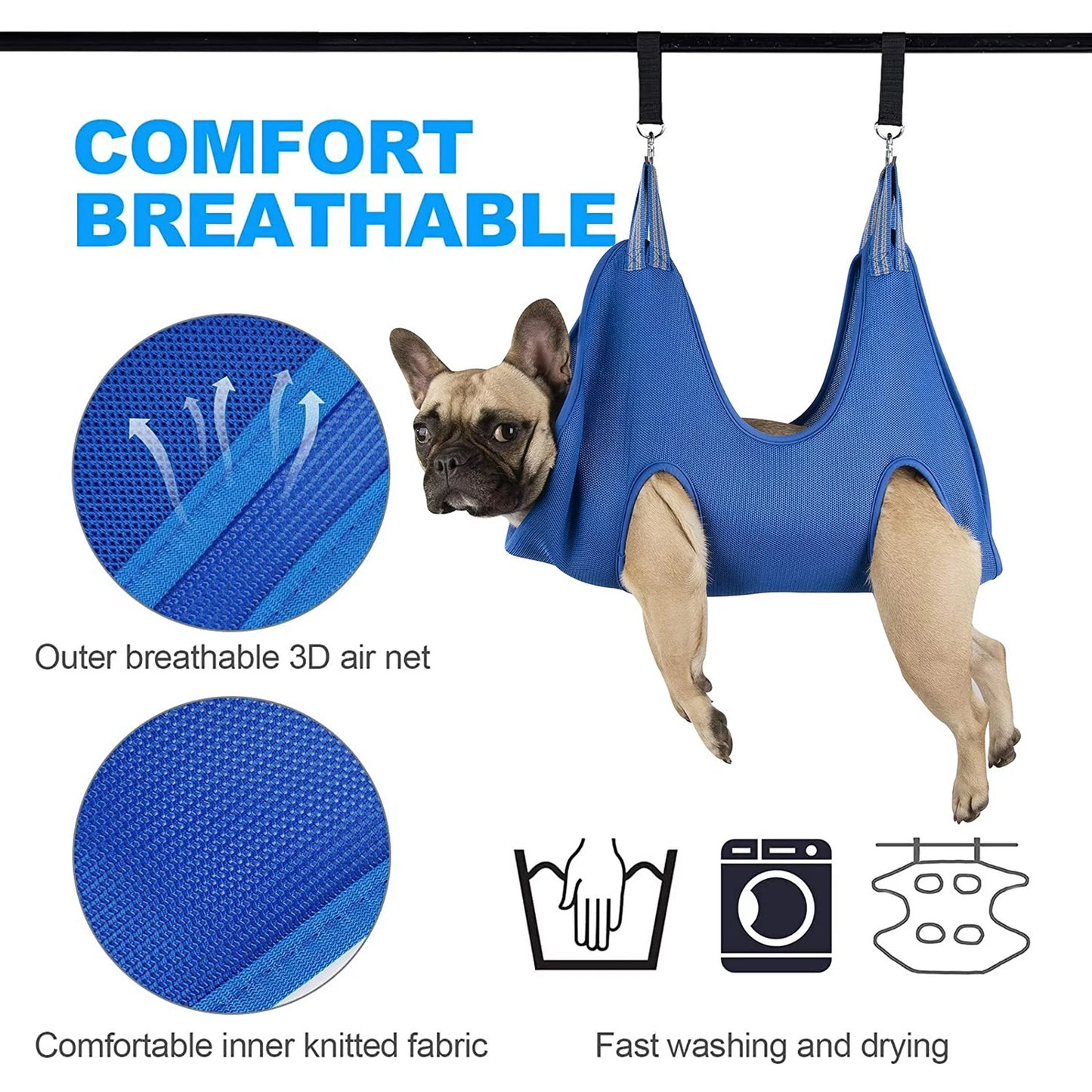 kidsjoy Pet Grooming Hammock Helper, Dog & Cat Hammock Restraint Bag for Nail Clippers Body Wash Grooming, Pet Carrier, Pet Aid Holder(S)