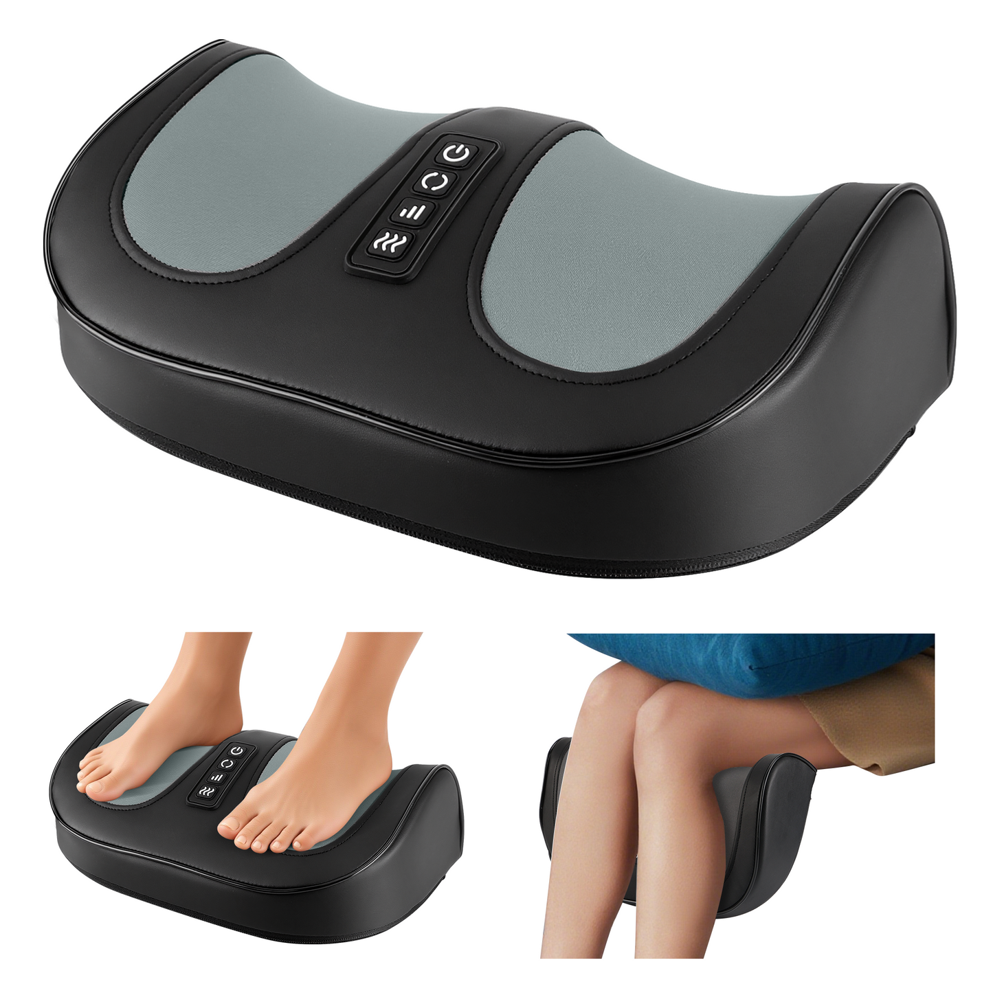Foot Massager with Heat, Electric Kneading Plantar Fasciitis Treatment Machine, Circulation and Pain Relief for Foot and Calf Massage, Gifts for Dad, Mom and Lover