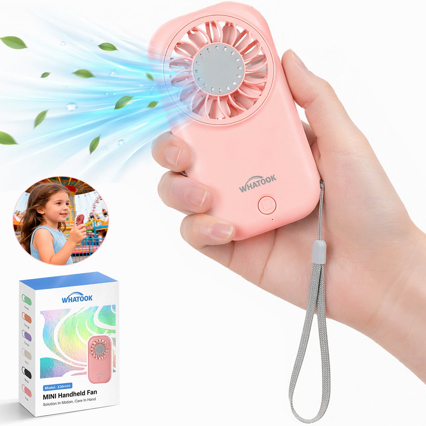 Mini Handheld Fan,11000RPM High Speed Portable Fan with 5 Speeds,Ultra-Lightweight 56g Pocket Fan for Travel Essentials,Super Slim Mini Personal Fan for Travel, Makeup