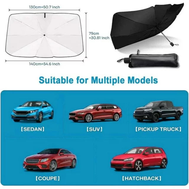 Windshield Sun Shade for Car, Car Window Shade, Foldable Car Umbrella Sunshade Cover Car Front Window, Blocks UV Rays Sun Visor Protector Sunshade for Interior Protection, Car Accessories (55"x31")