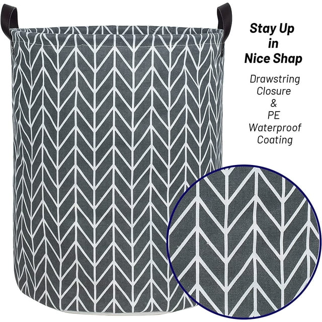 Kidsjoy Laundry Hamper, Waterproof Large Laundry Basket , Collapsible Laundry Basket Soft Leather Handles, Dirty Clothes Hamper Easy Toy Storage Organizer Bag Home Household