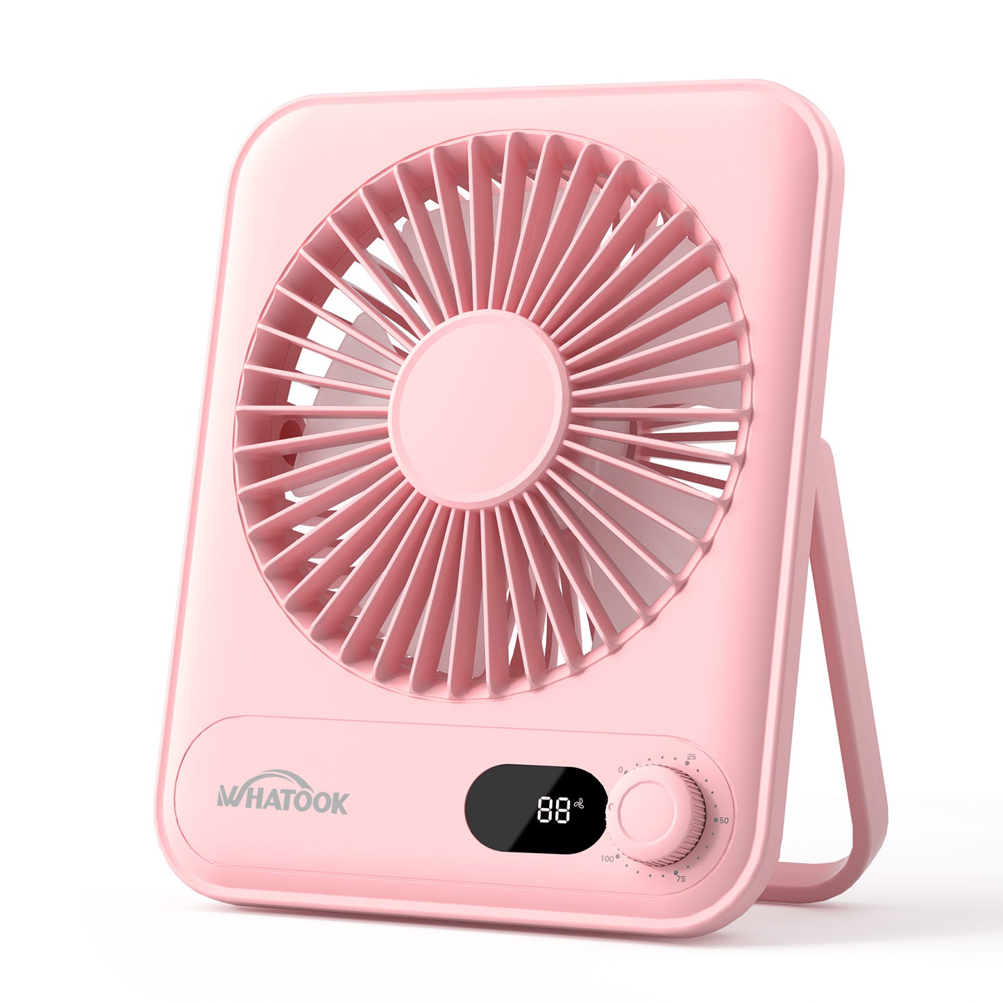 Desk Fan Battery Operated, Portable USB Rechargeable Fan, 2000mAh 180° Tilt Folding Personal Fan With Power Display, 100 Speeds Ultra Quiet Table Fan for Desktop, Home, Travel