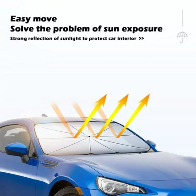 Windshield Sun Shade for Car, Car Window Shade, Foldable Car Umbrella Sunshade Cover Car Front Window, Blocks UV Rays Sun Visor Protector Sunshade for Interior Protection, Car Accessories (55"x31")