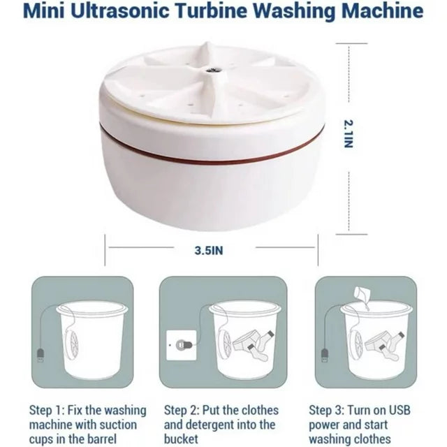 HOOFUN Mini Washing Machine, Portable Washing Machine Turbo Washing Machine for Travelling, Business Trip, Camping, College Room, for Cleaning Sock, Underwear, Small Rags