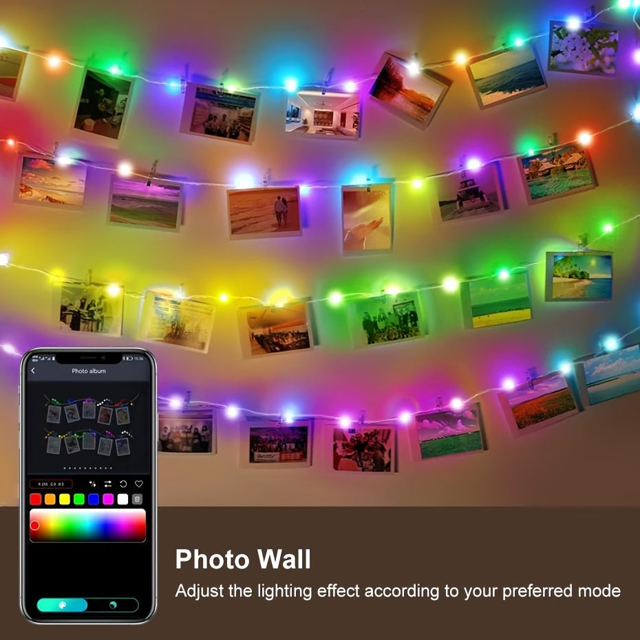 WHATOOK Bluetooth Controlled LED Light String 5M/20M 50-200LED Smart Fairy Light String for Home Christmas Decoration