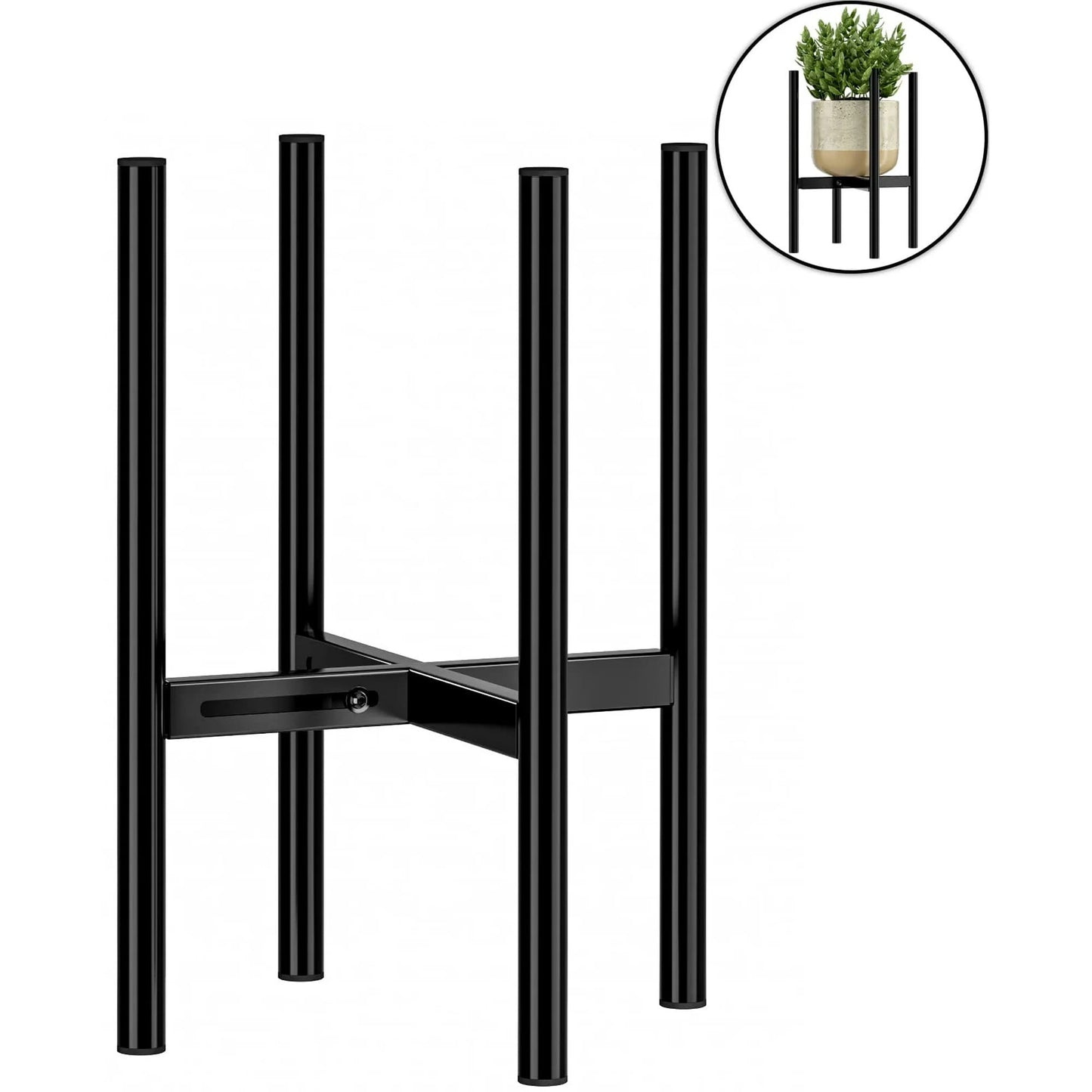 Hoofun Adjustable Metal Plant Stand for 8-11 Inch Pots Heavy-Duty Indoor/Outdoor Use Rust-Resistant Space-Saving Design Quick Assembly Decorative Holder for Living Room Garden Balcony Home Decor-2Pcs