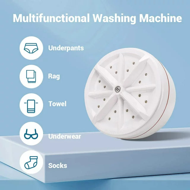 HOOFUN Mini Washing Machine, Portable Washing Machine Turbo Washing Machine for Travelling, Business Trip, Camping, College Room, for Cleaning Sock, Underwear, Small Rags