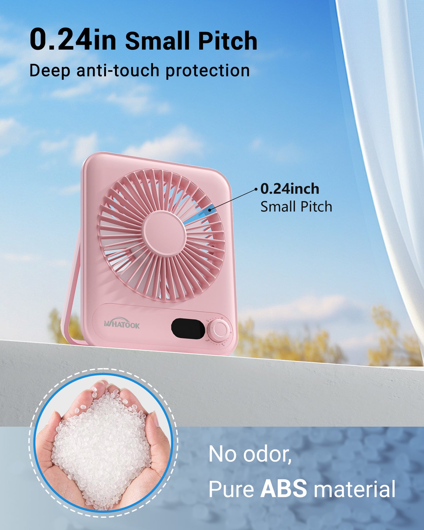 Desk Fan Battery Operated, Portable USB Rechargeable Fan, 2000mAh 180° Tilt Folding Personal Fan With Power Display, 100 Speeds Ultra Quiet Table Fan for Desktop, Home, Travel