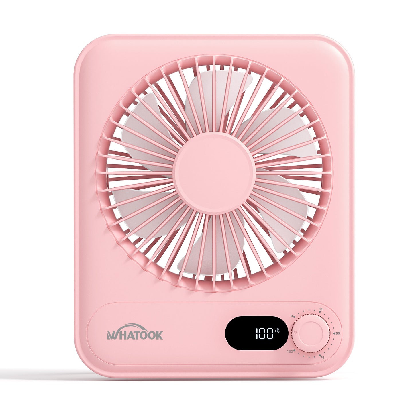 Desk Fan Battery Operated, Portable USB Rechargeable Fan, 5000 mAh 180° Quiet Personal Fan With Power Display, 100 Speeds Adjustable Table Fan for Desktop, Home, Travel