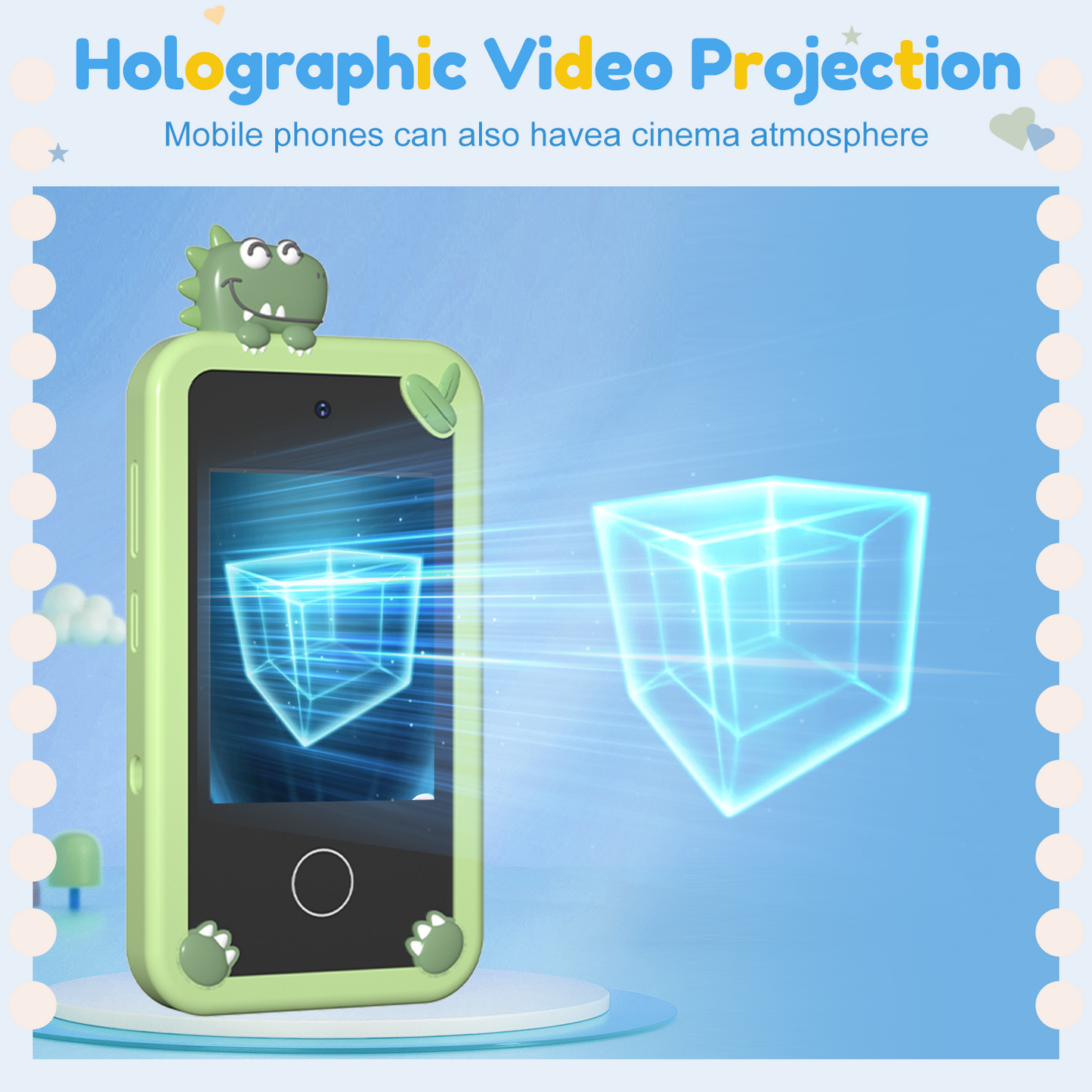 MERRYHOME Kids Smart Phone for Boys, 2.8" Touchscreen Play Phone with 32G SD Card, Dual Camera, Puzzle Game, Music Player, Christmas Birthday Gifts for Kids Green