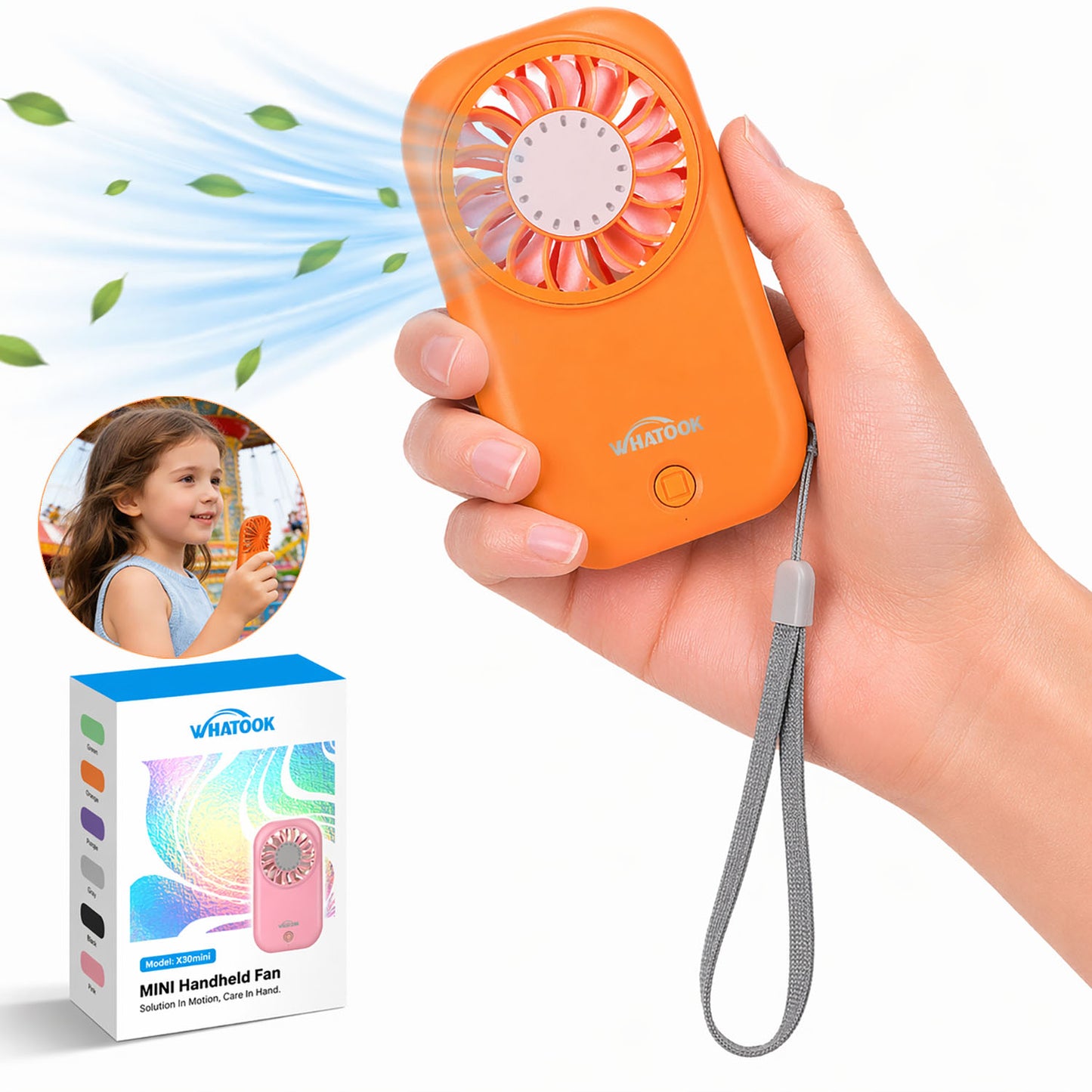 Mini Handheld Fan,11000RPM High Speed Portable Fan with 5 Speeds,Ultra-Lightweight 56g Pocket Fan for Travel Essentials,Super Slim Mini Personal Fan for Travel, Makeup