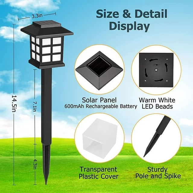 6 Pack Solar Lights Outdoor Decorative, Solar Pathway Lights, Landscape Lighting, Waterproof White