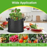 Grow Bags 3 Gallon ,7 Pack Planter Pots with Handles, Heavy Duty Gardening for Tomoato, Potato, Vegetable, Herbs and Flowers, Black