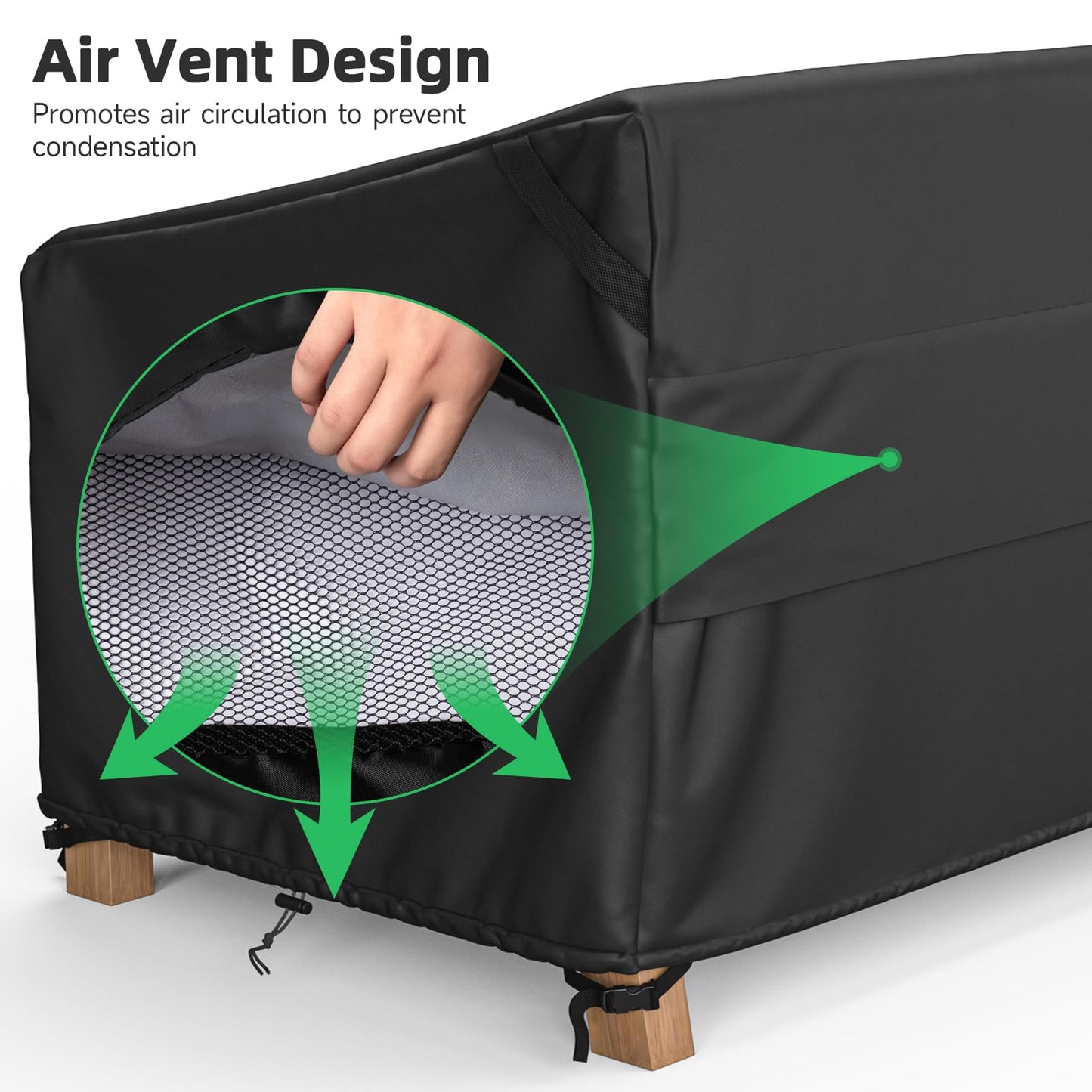PUCACHI Patio Loveseat Cover, Waterproof Patio Furniture Cover, Maximum Size 83W x 39D x 28H Inches, With Vents and Handles, Black
