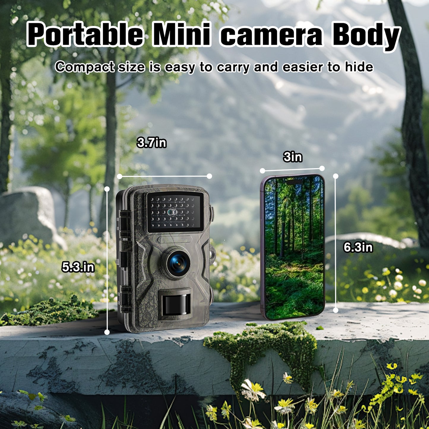 Teblint Trail Camera, 2.5K 16MP Game Camera with Night Vision, IP66 Waterproof Motion Activated 2.0”HD TFT Screen for Wildlife Monitoring Outdoor Hunting