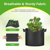 Grow Bags 3 Gallon ,7 Pack Planter Pots with Handles, Heavy Duty Gardening for Tomoato, Potato, Vegetable, Herbs and Flowers, Black