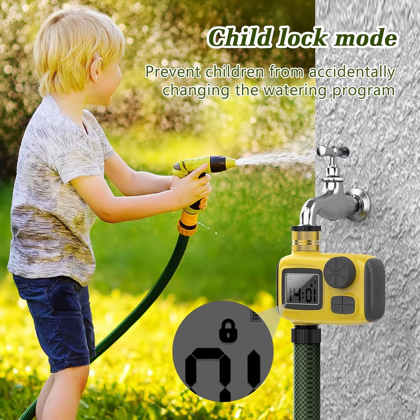 Sprinkler Timer, 2025 Brass Inlet Release Water Timer for Garden Irrigation Hose Timers with Rain Delay and Manual Irrigation for Garden,Lawn,Yard Watering System