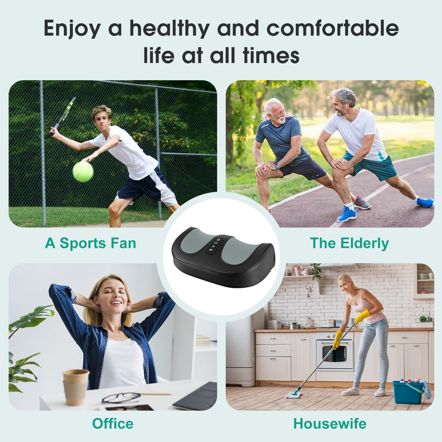 Foot Massager with Heat, Electric Kneading Plantar Fasciitis Treatment Machine, Circulation and Pain Relief for Foot and Calf Massage, Gifts for Dad, Mom and Lover