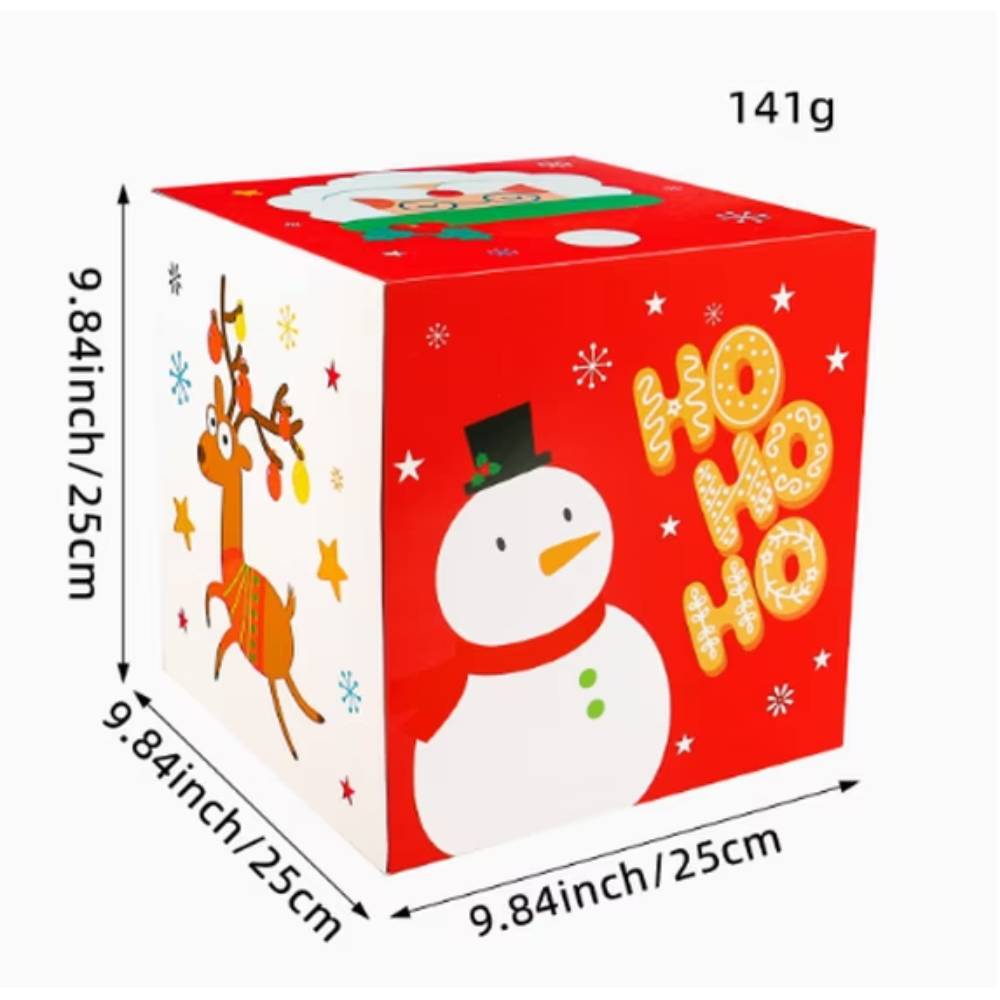 Teblint 6 Pcs Christmas Gift Boxes,Candy Boxes for Gift Giving, Paper Treat Ornament Gift Box Decorative Christmas Goodie Box for School Home Holiday Party Favors Supplies