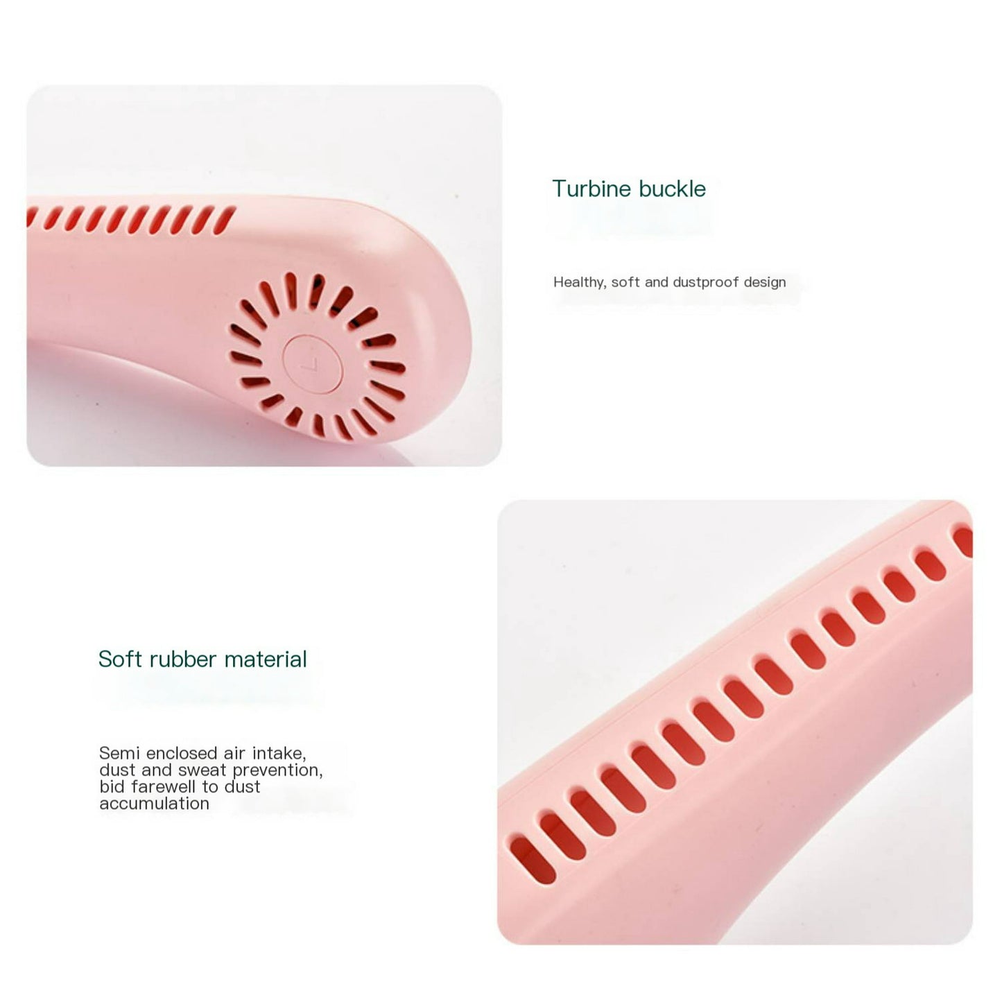 HOOFUN Portable Neck Fan With Cooling Function, Mini Lazy Person Cooling, Foldable USB Sports Outdoor Neck Fan White