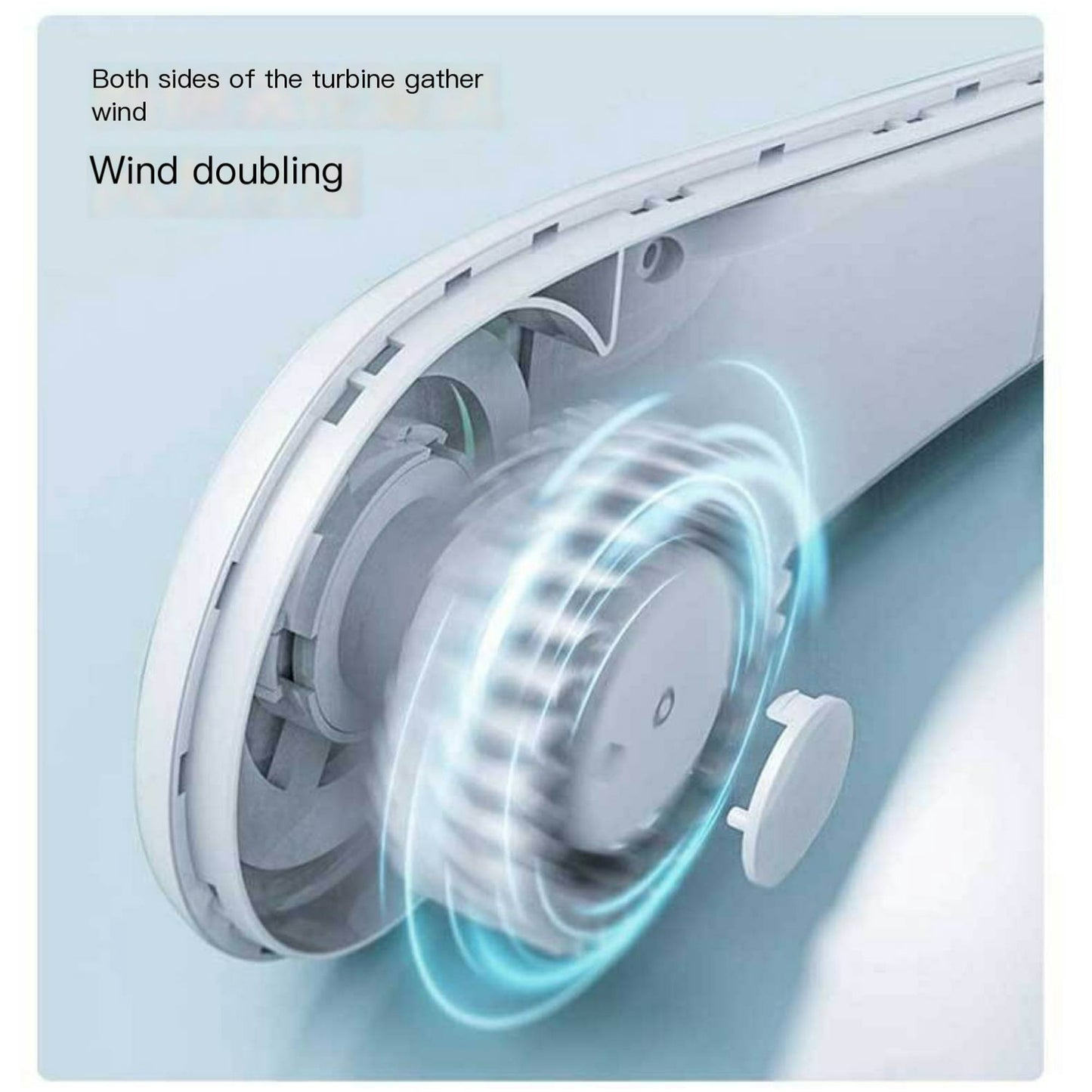 HOOFUN Portable Neck Fan With Cooling Function, Mini Lazy Person Cooling, Foldable USB Sports Outdoor Neck Fan White