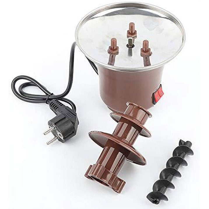 HOOFUN Mini Brown Chocolate Fountain, 3 Animal Fondue Heat, Easy to Assemble Waterfall Hot Pot Melting Machine for Home Party