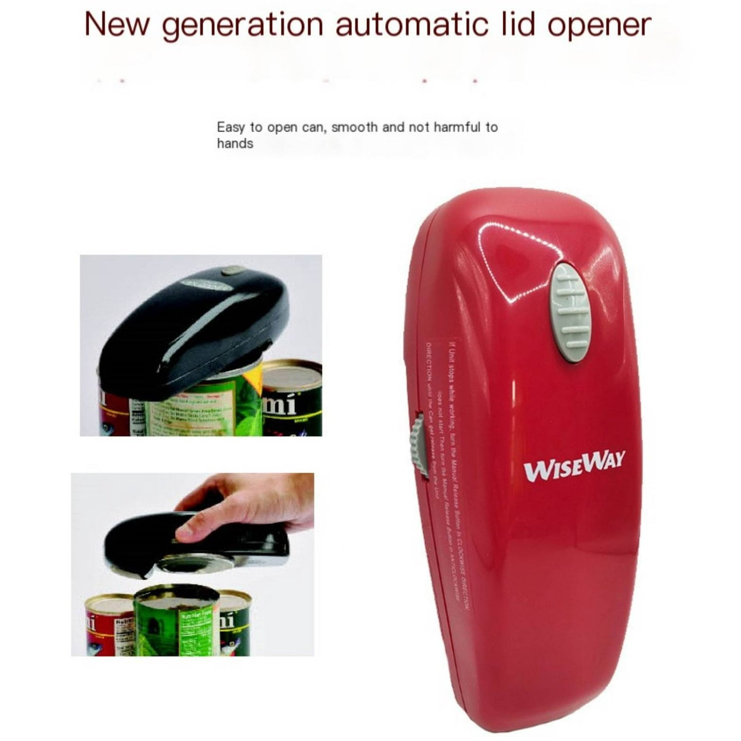 HOOFUN Auto Electric Can Opener, 420 Stainless Blade, Food-Safe, Smooth Edge for Seniors, Chef, Women