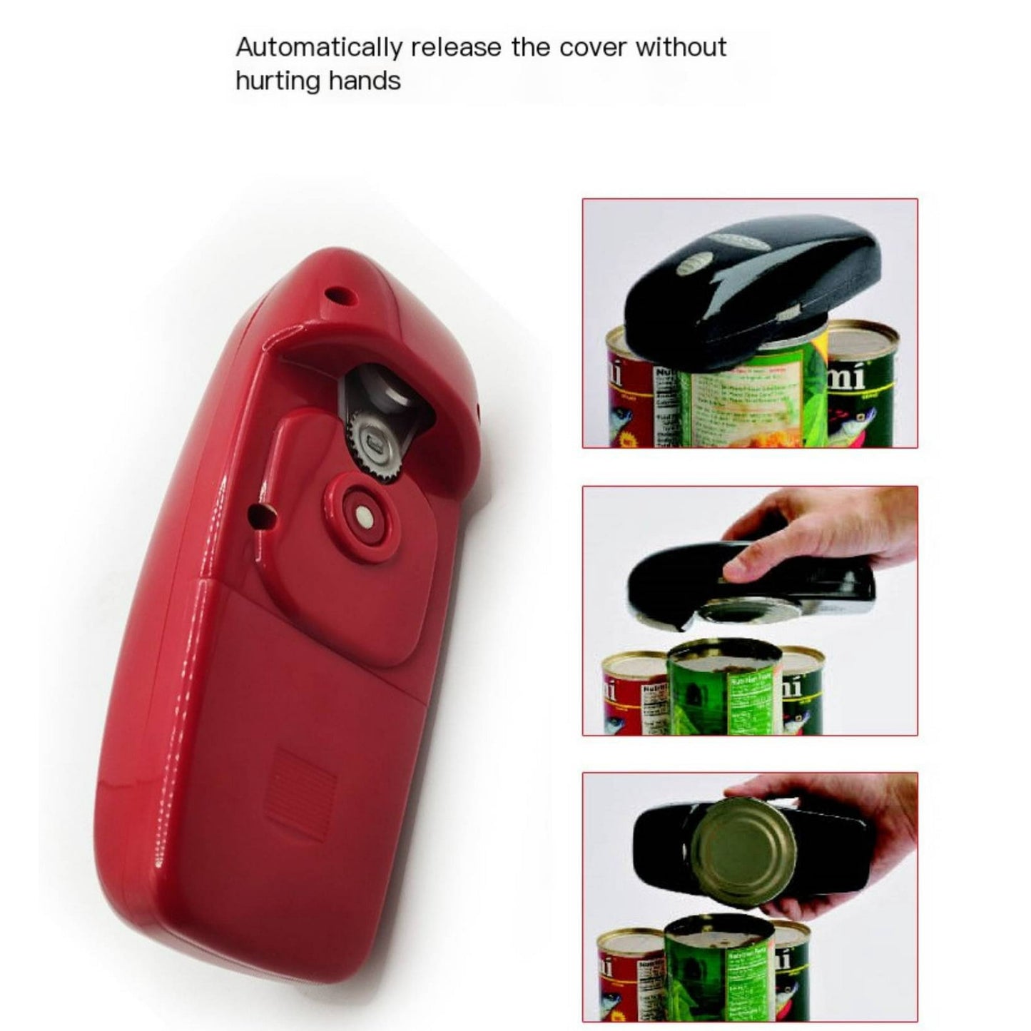 HOOFUN Auto Electric Can Opener, 420 Stainless Blade, Food-Safe, Smooth Edge for Seniors, Chef, Women