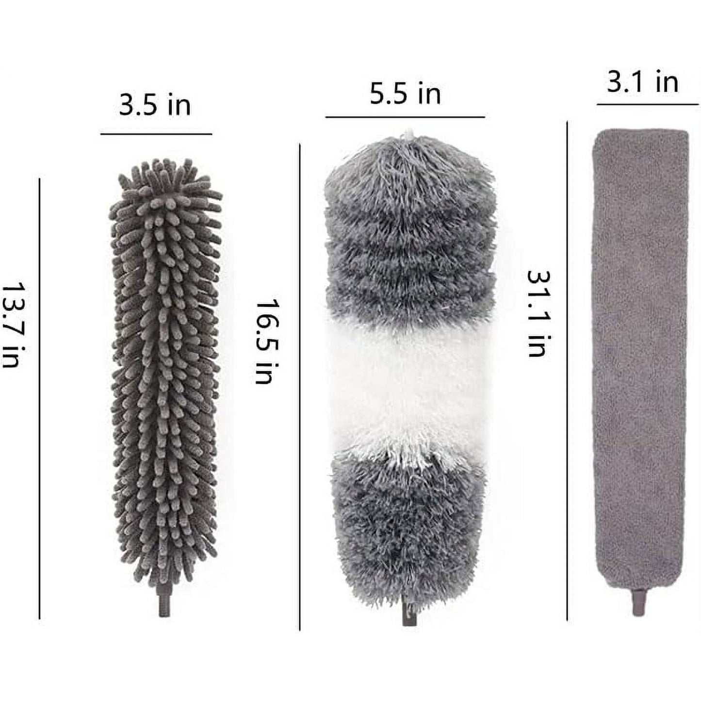 HOOFUN Microfiber Duster Removable and Washable Fiber Brush Hand Dust Collector for Under Furniture Couch,Gap, Blind, Home,Bedroom,Kitchen, Cars (30 100 inches)