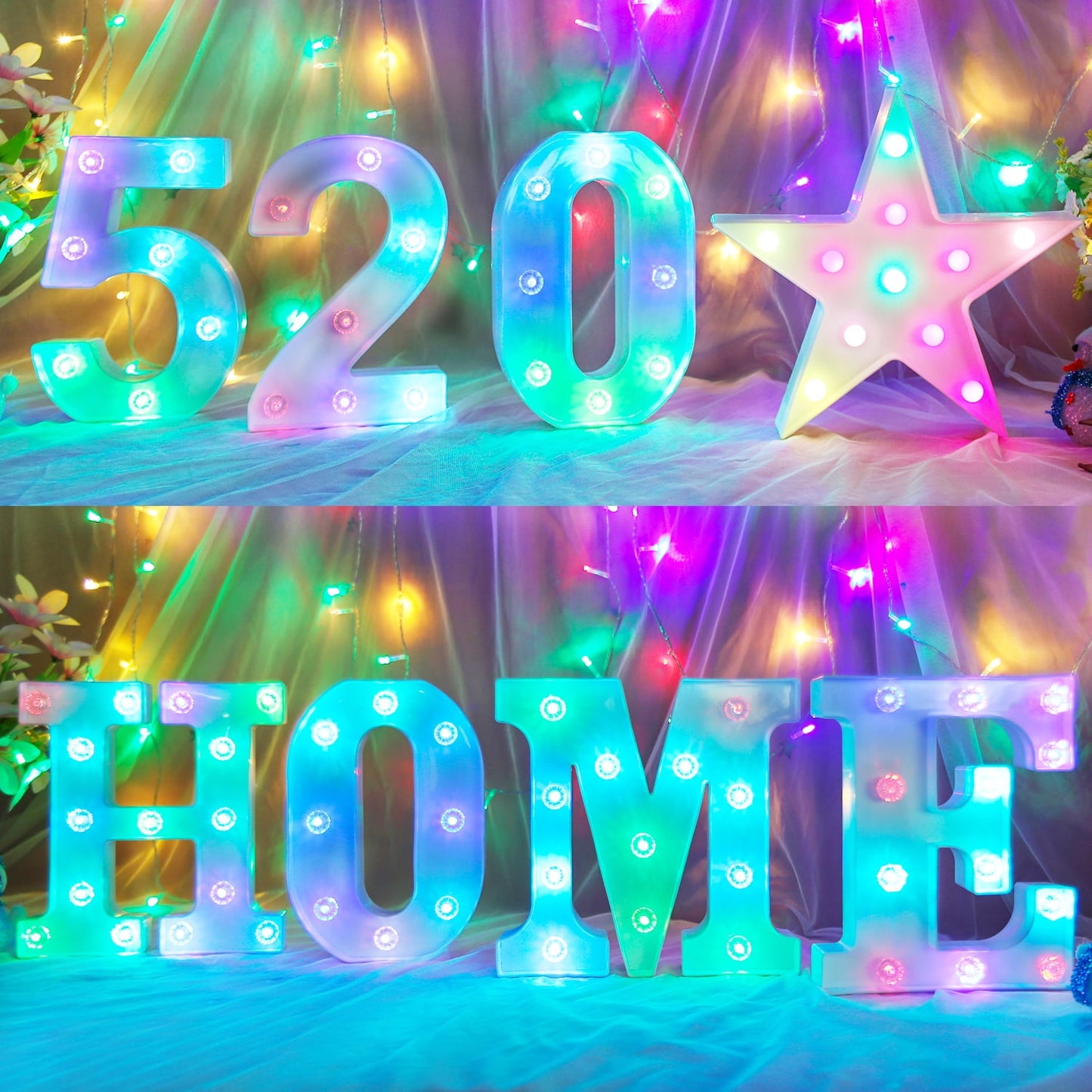 LED Letter Lights Light Up Letters Sign for Night Light, Alphabet Marquee Letters for Wall Decor,Birthday Party Battery Powered Christmas Decoration Letter Lights ,bar sign,night lamp(1 - 9)