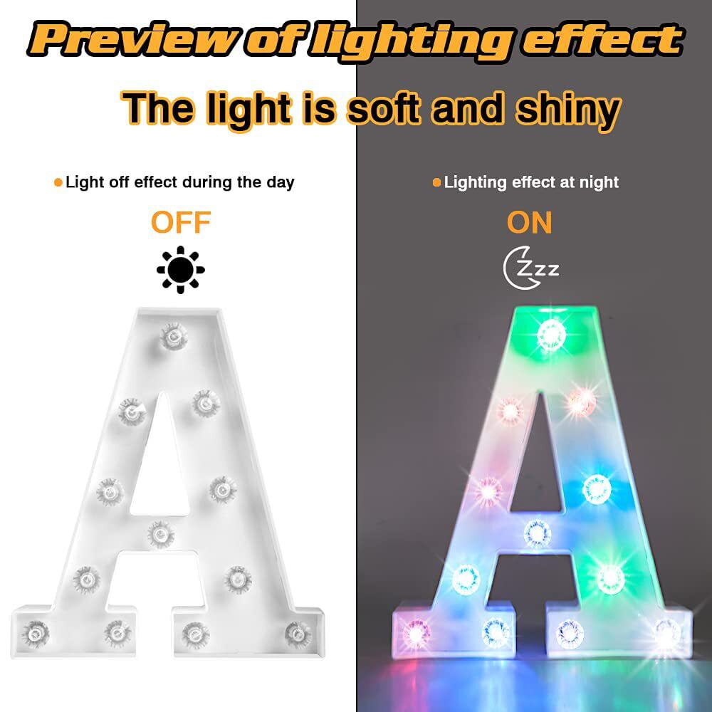 LED Letter Lights Light Up Letters Sign for Night Light, Alphabet Marquee Letters for Wall Decor,Birthday Party Battery Powered Christmas Decoration Letter Lights ,bar sign,night lamp(1 - 9)