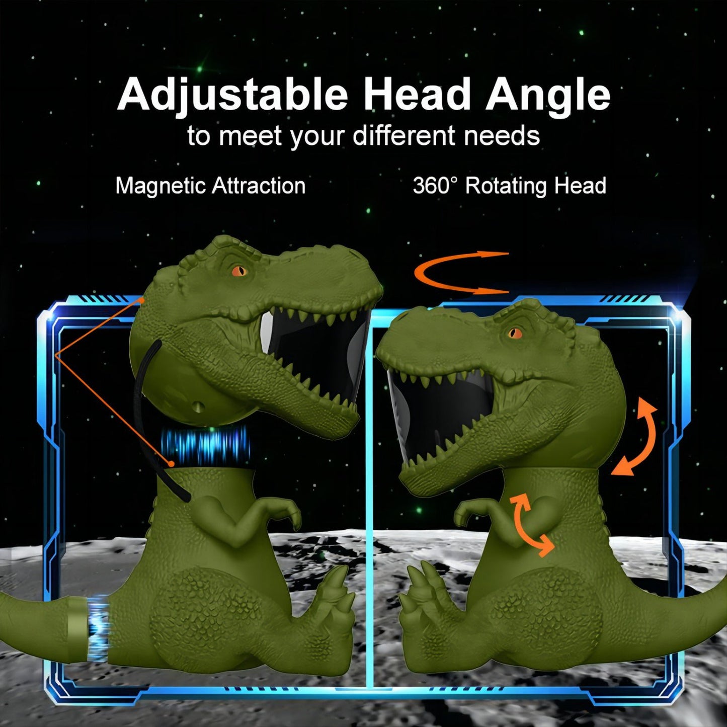 WHATOOK Dinosaur Space Projector, Starry Sky LED Light with Timer and Remote Control, Beautiful Decoration for Kids Room, Suitable for Christmas, Birthday, Valentine's Day Gift (Green)