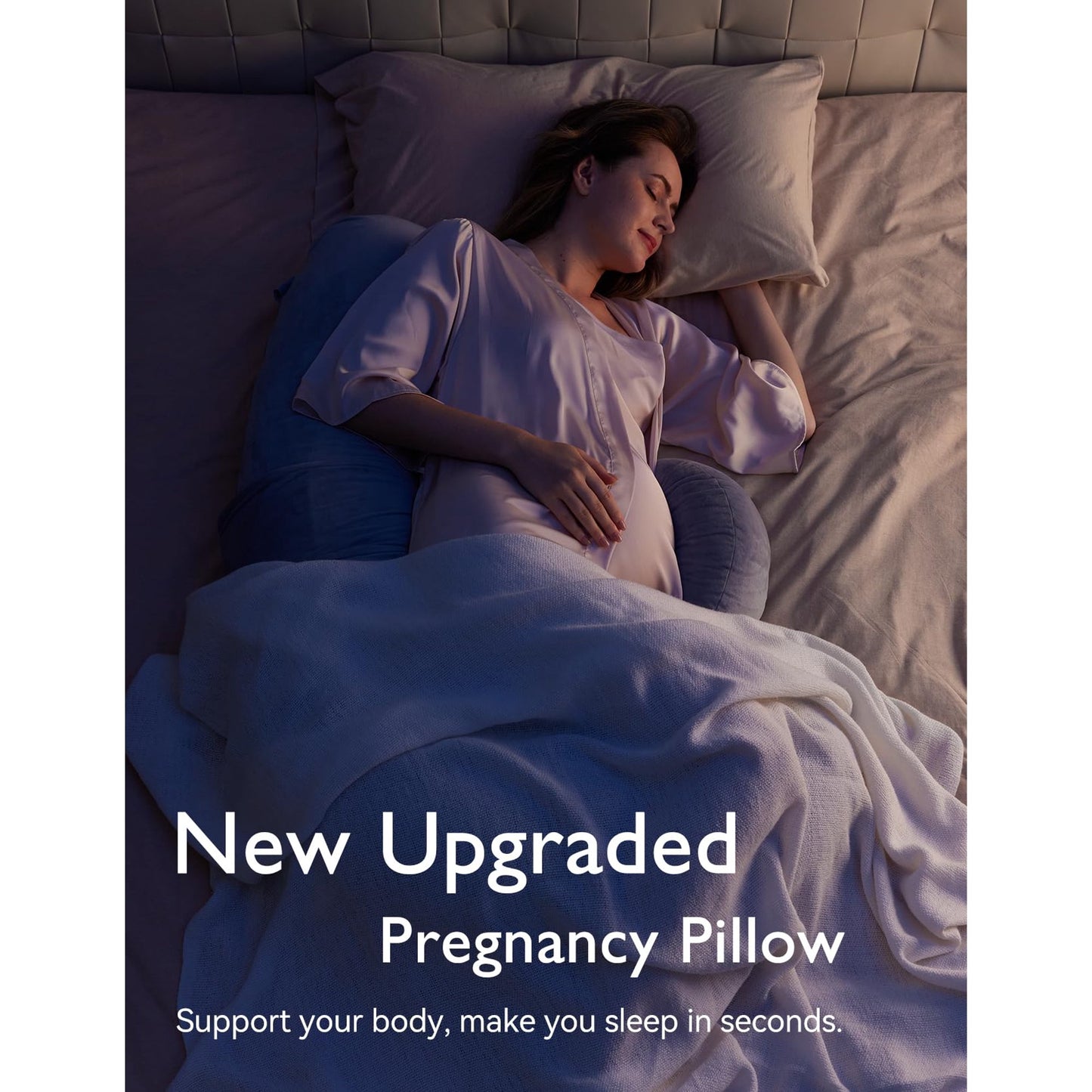 WHATOOK Full Body Pillow - Original Removable G-Shape Professional Body Pillow with Flexible Abdominal Wedge, Adult Full Body Support Pillow with Air Layer Pillowcase, Dark Gray