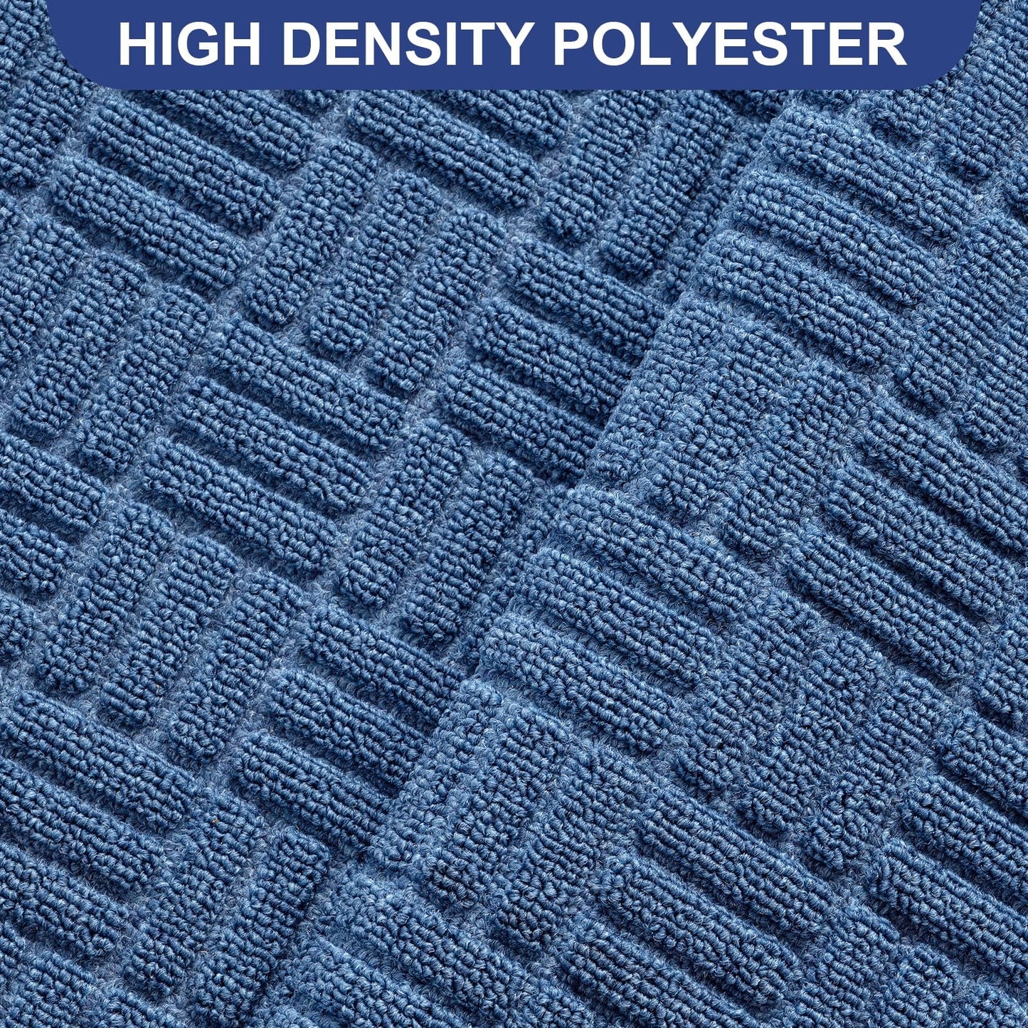 Hoofun Front Door Mat, Heavy Duty Durable Welcome Mat for Outdoor Indoor, Dirt Trapper Waterproof Super Absorbent Door Mat for Entryway Outside Patio Porch, 30" x 17", Blue