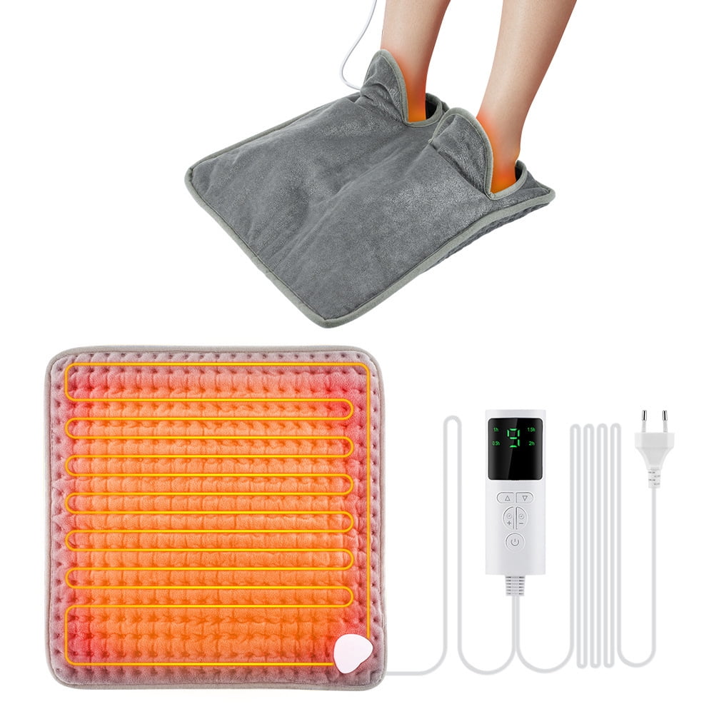 Hoofun Foot Warmer Pad, Electric Heated Foot Warmer with Remote Control, 9 Temperature and 4 Timer Setting, Machine Washable, Fast Heat, 16 ×16 inch for Bed,Office,Home, Christmas Gifts