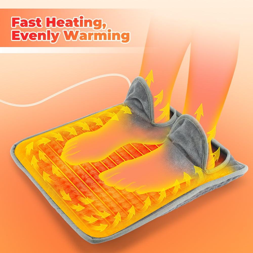Hoofun Foot Warmer Pad, Electric Heated Foot Warmer with Remote Control, 9 Temperature and 4 Timer Setting, Machine Washable, Fast Heat, 16 ×16 inch for Bed,Office,Home, Christmas Gifts