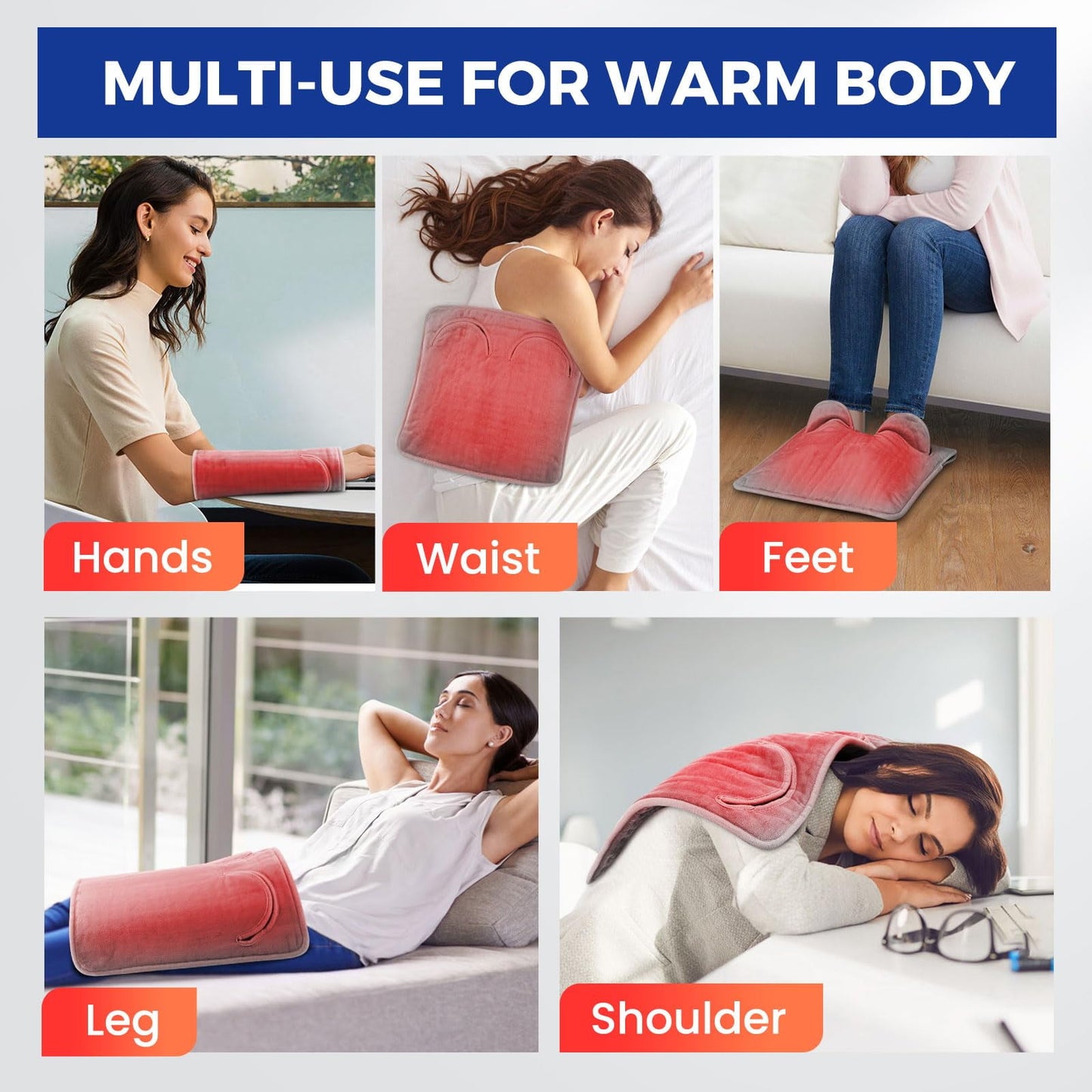 Hoofun Foot Warmer Pad, Electric Heated Foot Warmer with Remote Control, 9 Temperature and 4 Timer Setting, Machine Washable, Fast Heat, 16 ×16 inch for Bed,Office,Home, Christmas Gifts