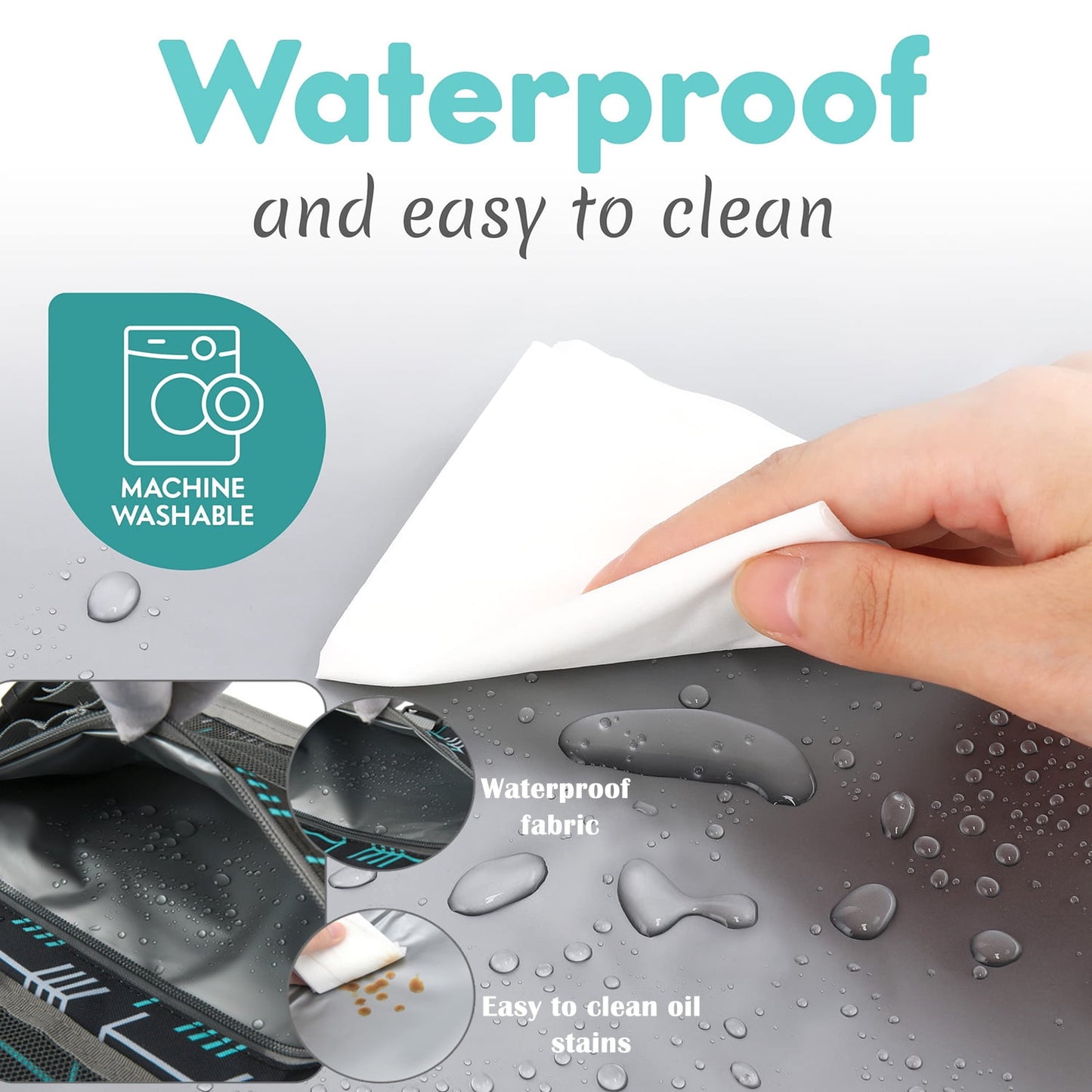 Hoofun Portable Diaper Changing Pad,Portable Detachable Baby Diaper Changing Mat,Wipeable Extended Waterproof Newborn Grey Travel Mat