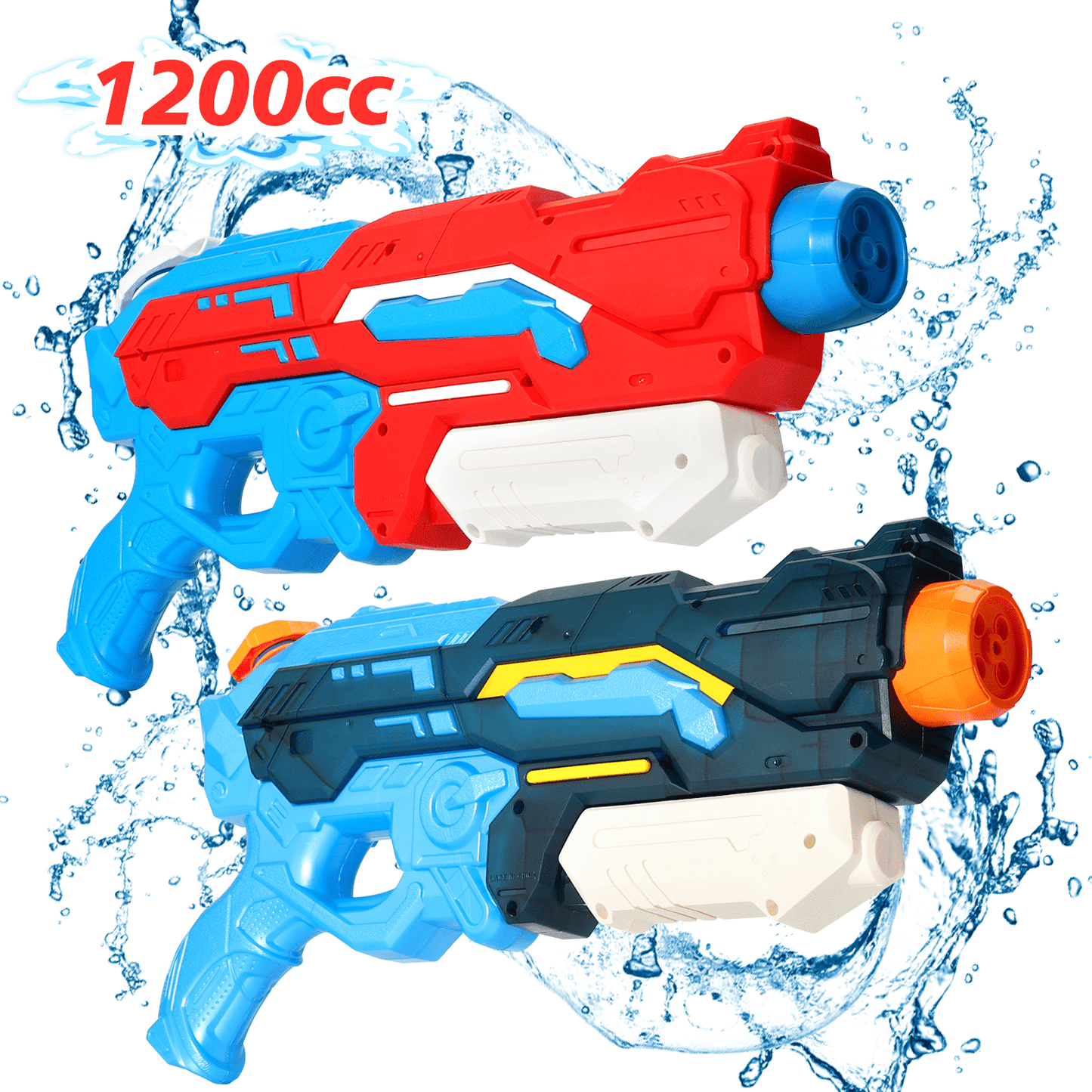 Water Gun 2 Pack 1200ml Large Capacity Water Gun - Outdoor Toys for Boys, Girls - Summer Pool Beach Water Toys Kids Gifts