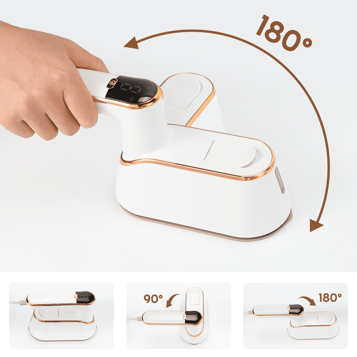 WHATOOK Travel Steamer for Clothes,1200W Portable Handheld Steamer 3.9oz (110ml) Strong Penetrating Clothes Steamer with LCD Scr, Garment Fabric Wrinkles Remover for Home