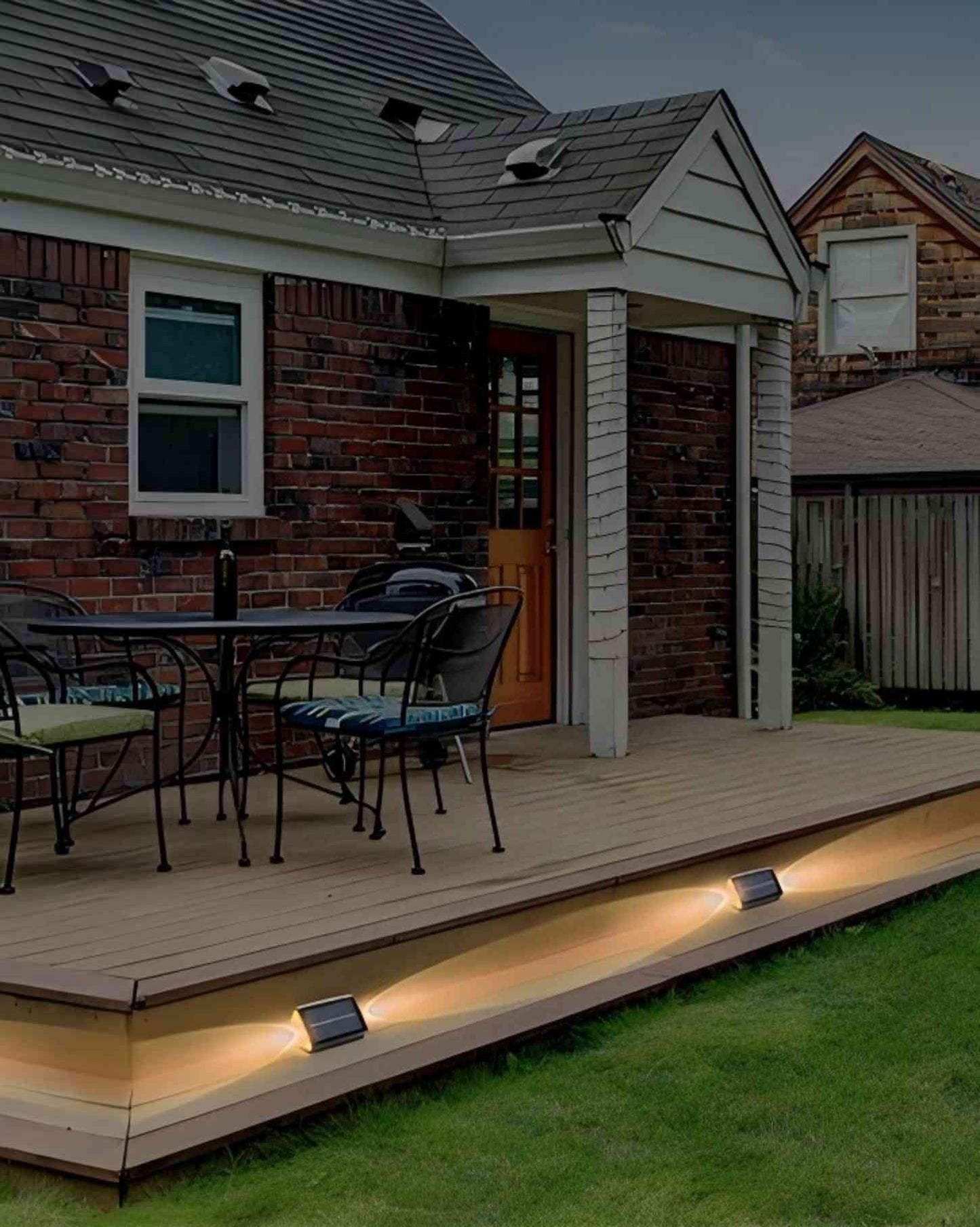 PUCACHI 4-Pack Warm White LED Solar Step Lights, Outdoor Waterproof IP68, Auto on/off, Suitable for Steps, Stairs, Patio, Porch, Front Door, Sidewalk, Deck Decoration