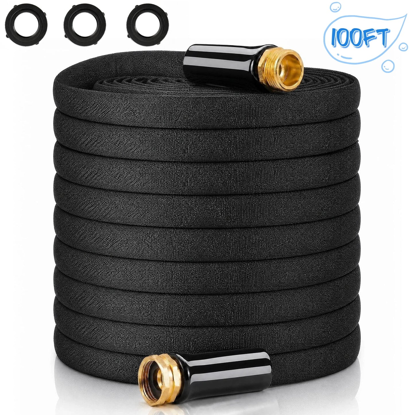 Teblint Garden Hose 100FT, Non-Expanding Water Hose Ultra Lightweight, Kink-Free, Burst-Resistant, Lead-Free High-Pressure for Yard, Lawn, Outdoor