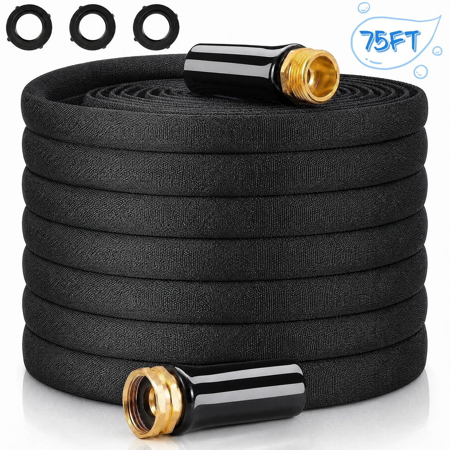 Teblint Garden Hose 75FT, Non-Expanding Water Hose Ultra Lightweight, Kink-Free, Burst-Resistant, Lead-Free High-Pressure for Yard, Lawn, Outdoor