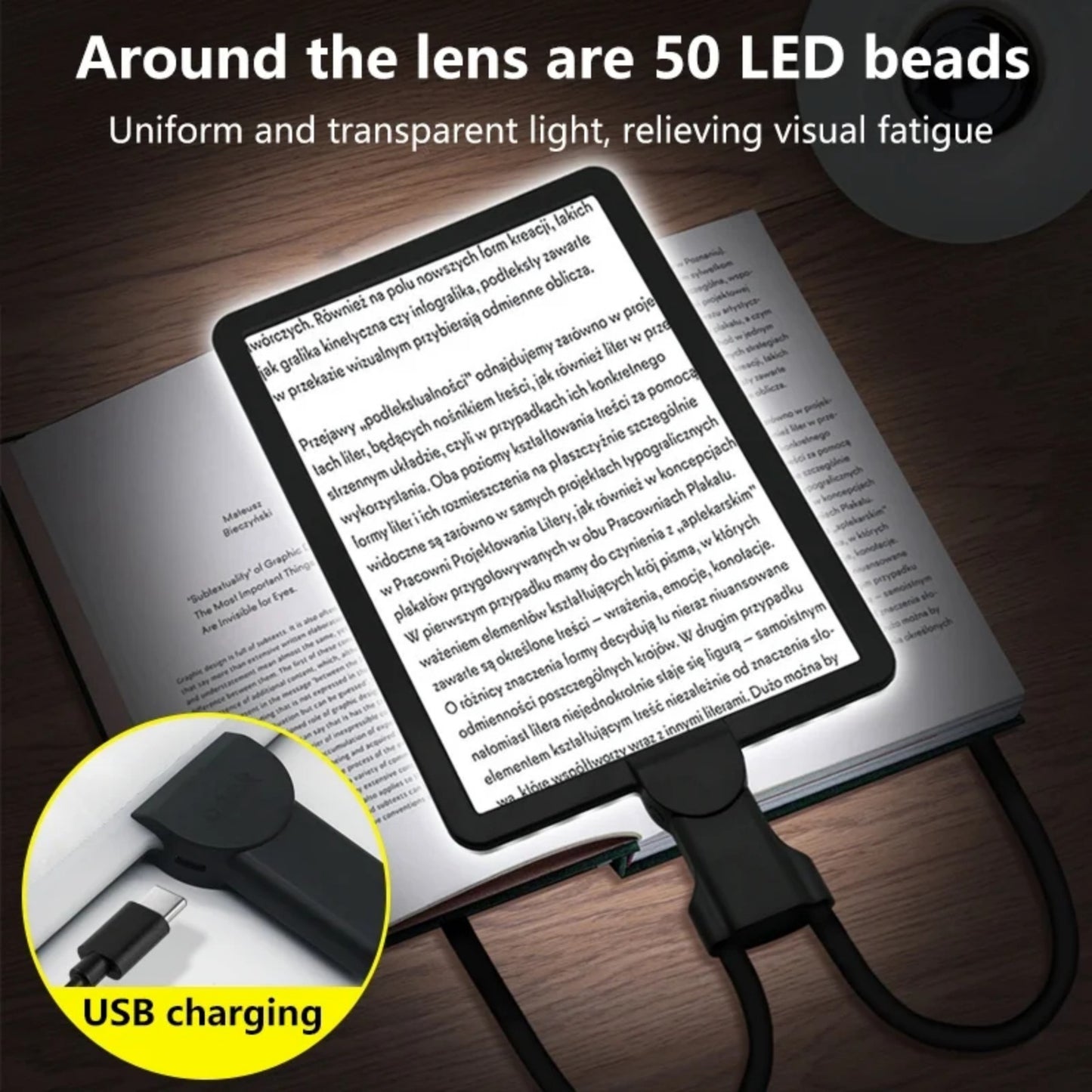 PUCACHI Hands-Free Magnifier with LED Light - Comes with a flexible gooseneck stand for reading, sewing repairs and elderly people with low vision