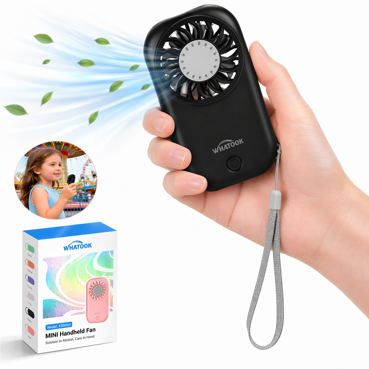 Mini Handheld Fan,11000RPM High Speed Portable Fan with 5 Speeds,Ultra-Lightweight 56g Pocket Fan for Travel Essentials,Super Slim Mini Personal Fan for Travel, Makeup