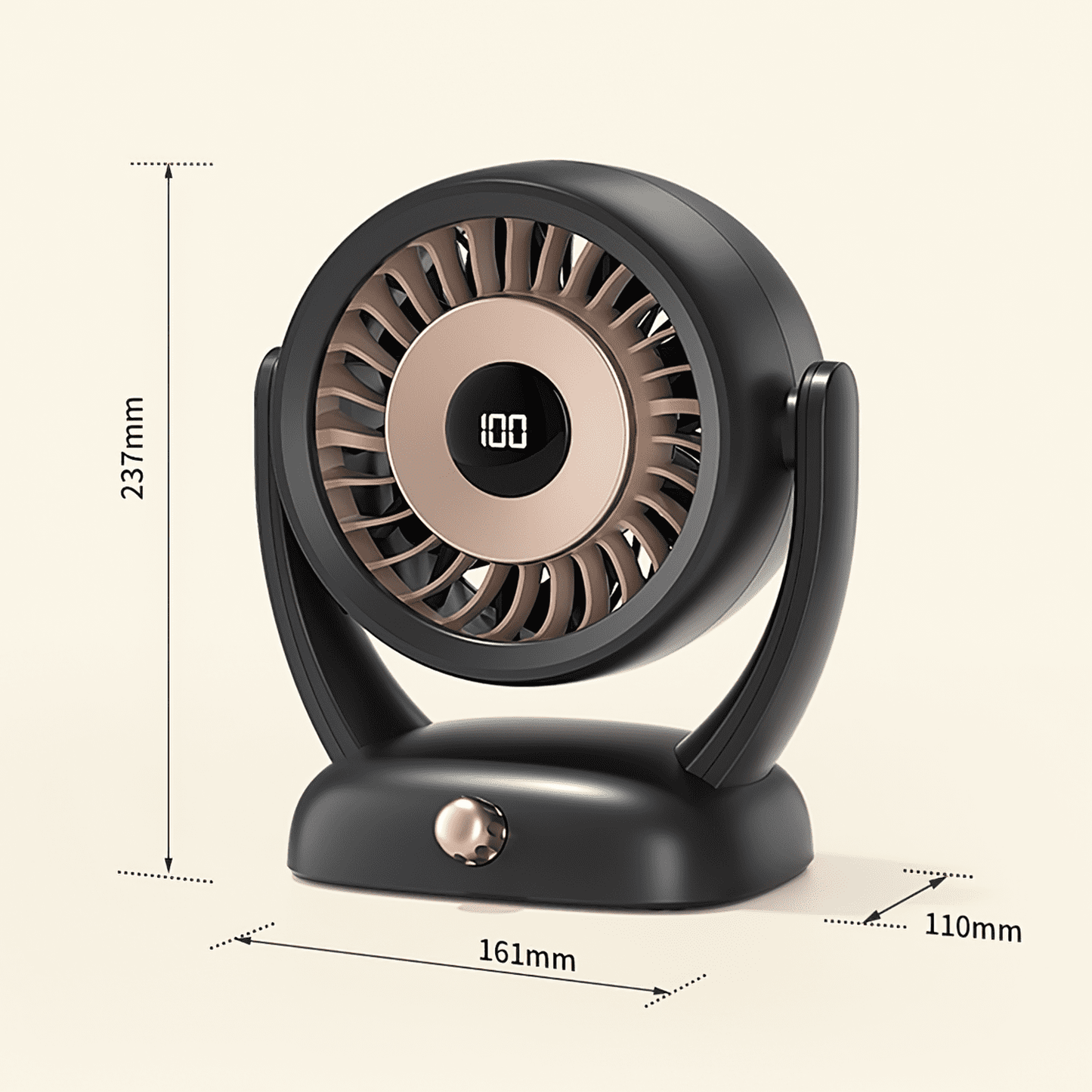 SPORTS JOY Desktop Fan, 100 Speed Air Circulator Fan with 135-Degree Tilt Head, 8000mAh Desk Fan for Bedroom, Home and Office (Black)