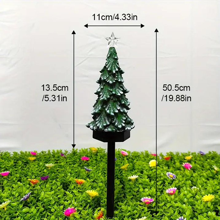 Merryhome 1PC Solar-Powered Christmas Tree Lawn Light, Outdoor Ground-Mounted Light, Festive Patio Light, Suitable For Backyard And Front Yard Christmas Decorations, Moving Gift Deliveries, And Other Occasions