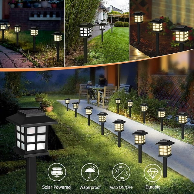 6 Pack Solar Lights Outdoor Decorative, Solar Pathway Lights, Landscape Lighting, Waterproof White