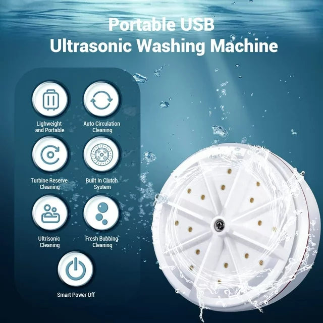 HOOFUN Mini Washing Machine, Portable Washing Machine Turbo Washing Machine for Travelling, Business Trip, Camping, College Room, for Cleaning Sock, Underwear, Small Rags